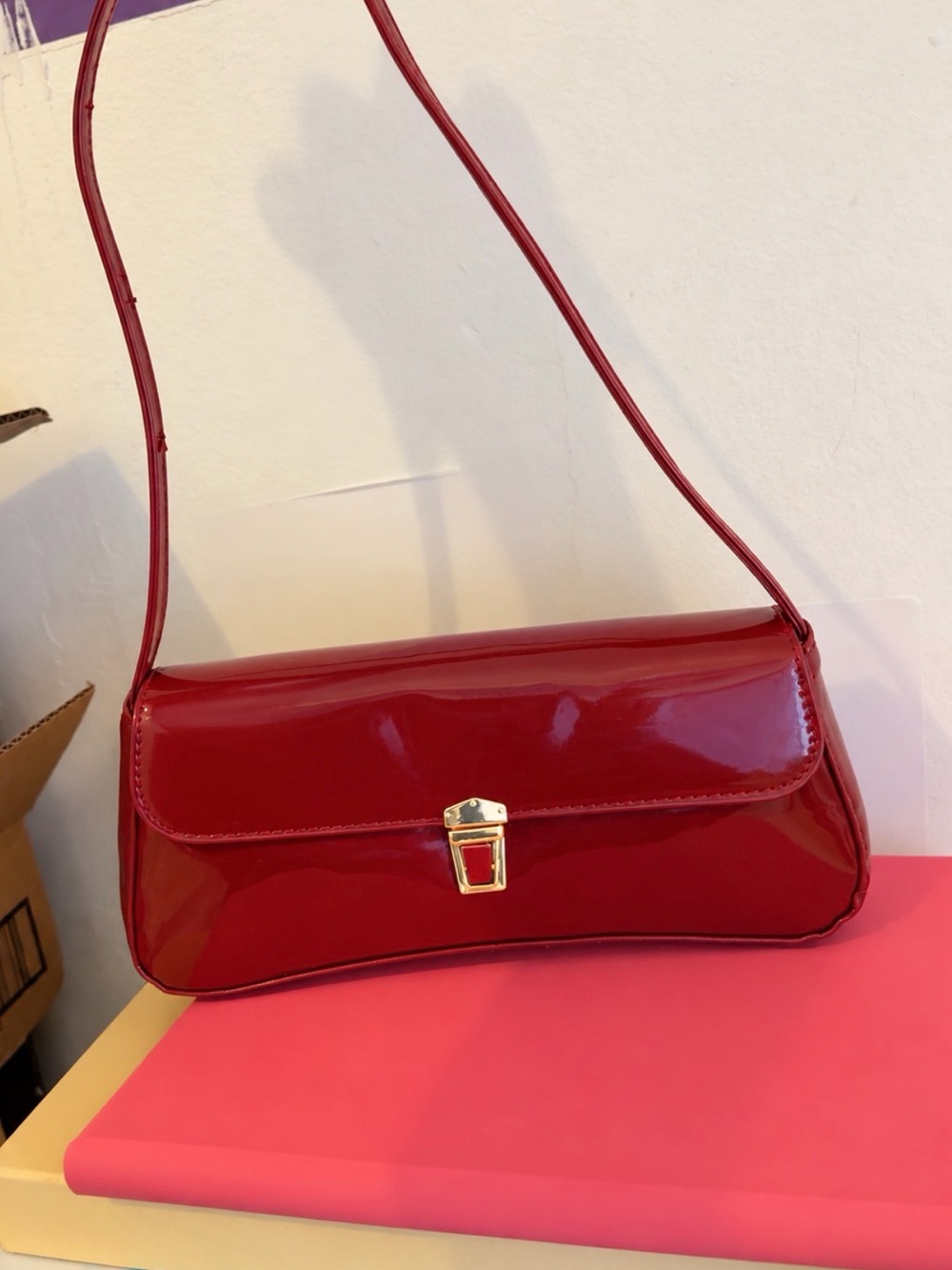Red Patent Shoulder Bag